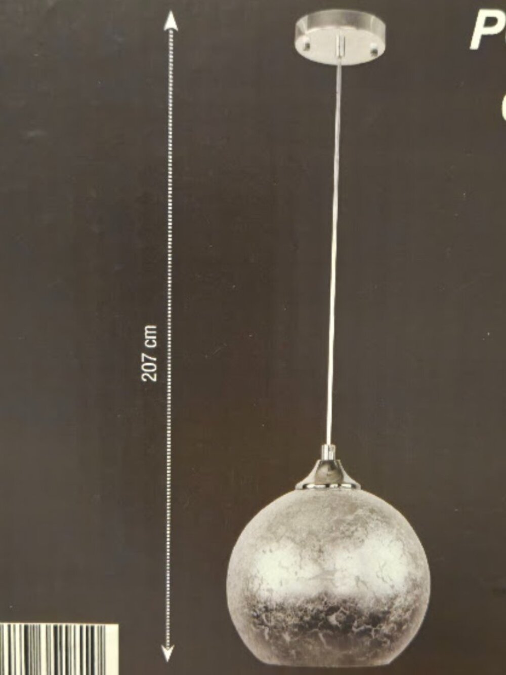 Silver Textured Globe Pendant Lamp Modern Hanging Light Fixture E26 Max 40W New